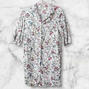 H&M Floral Button Up Shirt Dress - Size 6